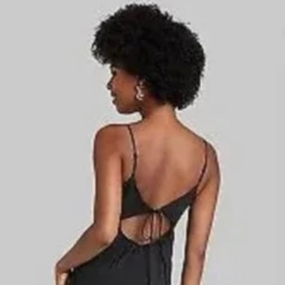 Wild Fable Black M Tie back MIDI Dress Minimalist Scandi girl Normcore Light
